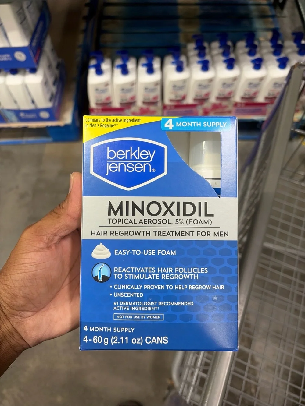 Berkley Jensen Minoxidil 5% Foam Hair Regrowth Treatment for Men - Blue